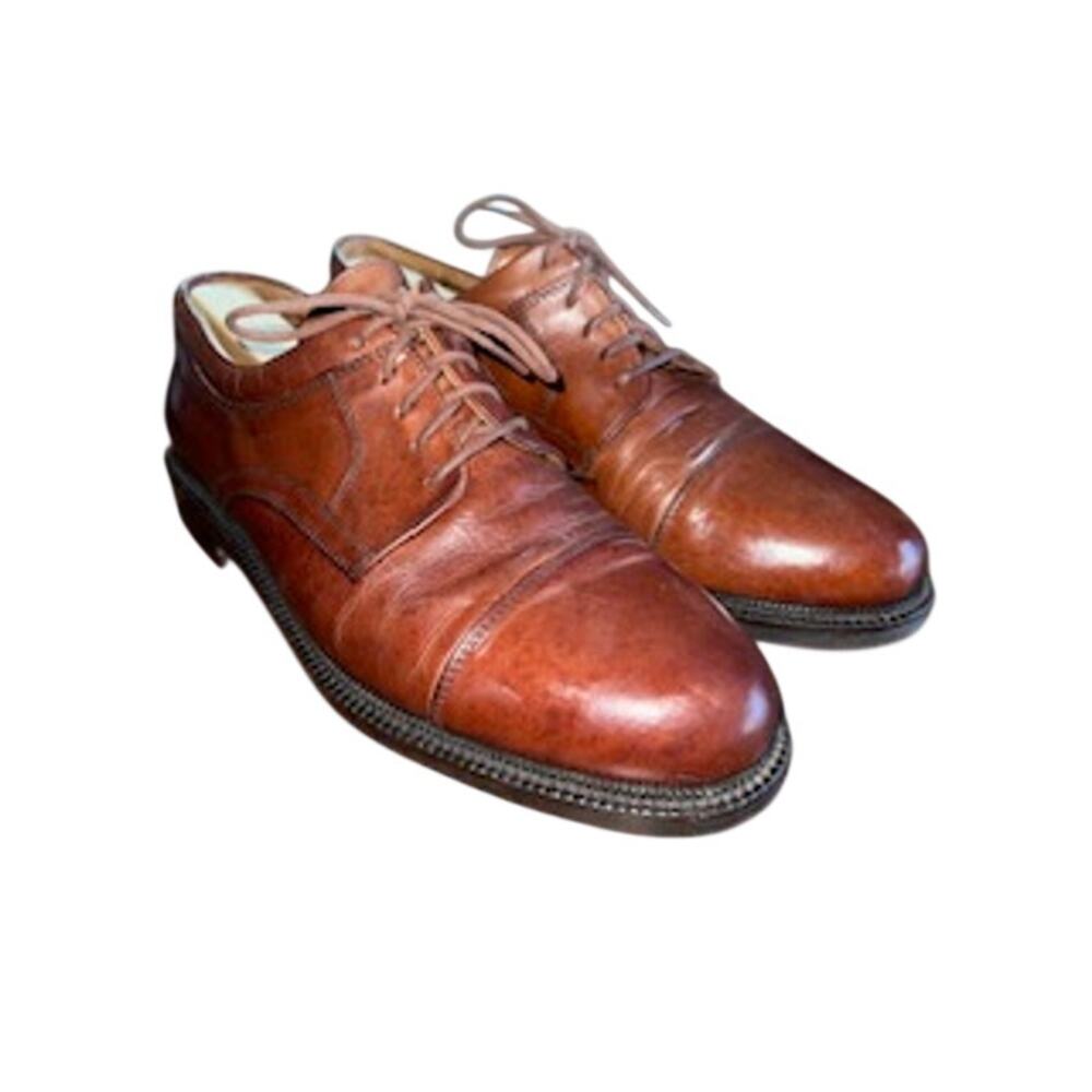 Johnston & Murphy Men's 8.5M Passport Cap Toe Oxford Brown Dress Shoes 20-4926